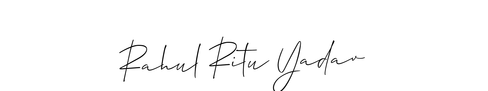 How to make Rahul Ritu Yadav signature? Allison_Script is a professional autograph style. Create handwritten signature for Rahul Ritu Yadav name. Rahul Ritu Yadav signature style 2 images and pictures png