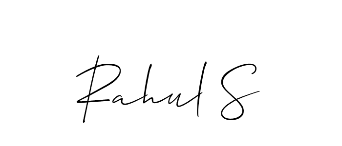 How to make Rahul S name signature. Use Allison_Script style for creating short signs online. This is the latest handwritten sign. Rahul S signature style 2 images and pictures png