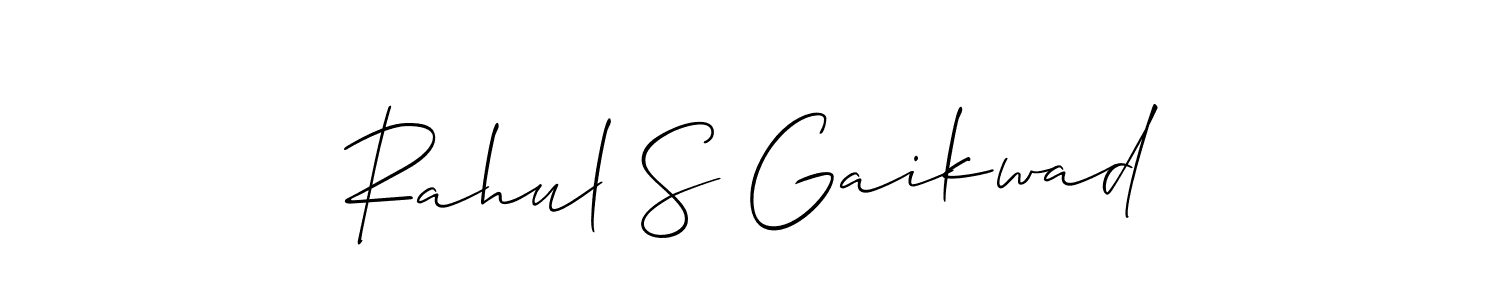 if you are searching for the best signature style for your name Rahul S Gaikwad. so please give up your signature search. here we have designed multiple signature styles  using Allison_Script. Rahul S Gaikwad signature style 2 images and pictures png