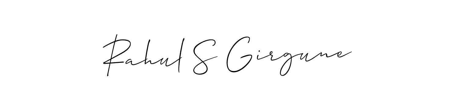 if you are searching for the best signature style for your name Rahul S Girgune. so please give up your signature search. here we have designed multiple signature styles  using Allison_Script. Rahul S Girgune signature style 2 images and pictures png