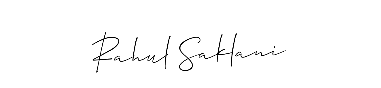 if you are searching for the best signature style for your name Rahul Saklani. so please give up your signature search. here we have designed multiple signature styles  using Allison_Script. Rahul Saklani signature style 2 images and pictures png