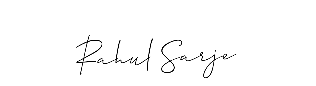 It looks lik you need a new signature style for name Rahul Sarje. Design unique handwritten (Allison_Script) signature with our free signature maker in just a few clicks. Rahul Sarje signature style 2 images and pictures png