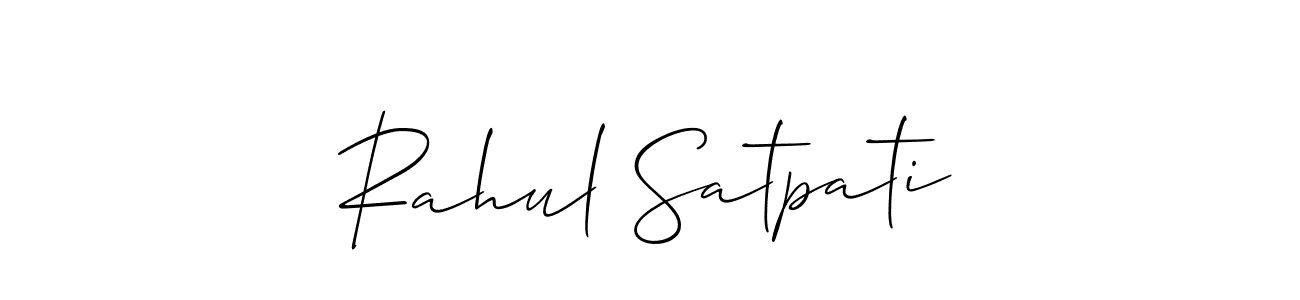 Allison_Script is a professional signature style that is perfect for those who want to add a touch of class to their signature. It is also a great choice for those who want to make their signature more unique. Get Rahul Satpati name to fancy signature for free. Rahul Satpati signature style 2 images and pictures png