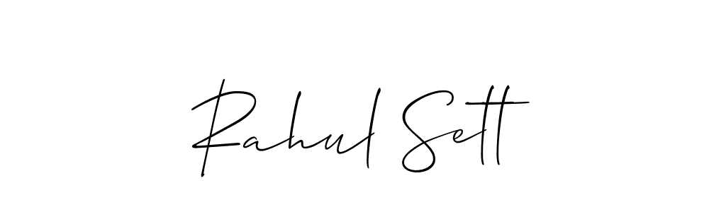 Use a signature maker to create a handwritten signature online. With this signature software, you can design (Allison_Script) your own signature for name Rahul Sett. Rahul Sett signature style 2 images and pictures png