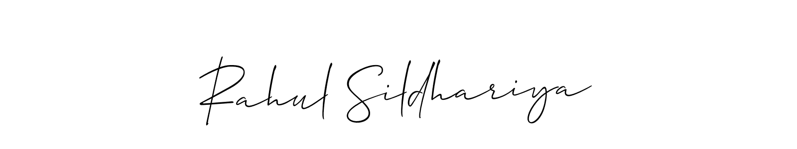 Design your own signature with our free online signature maker. With this signature software, you can create a handwritten (Allison_Script) signature for name Rahul Sildhariya. Rahul Sildhariya signature style 2 images and pictures png