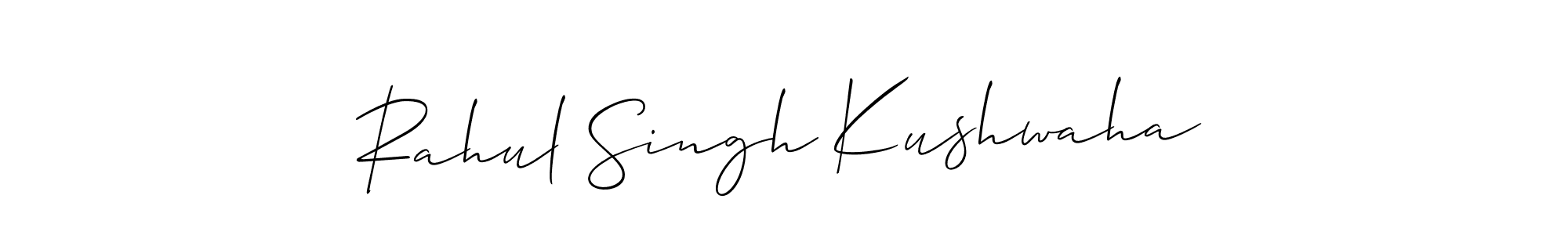 The best way (Allison_Script) to make a short signature is to pick only two or three words in your name. The name Rahul Singh Kushwaha include a total of six letters. For converting this name. Rahul Singh Kushwaha signature style 2 images and pictures png