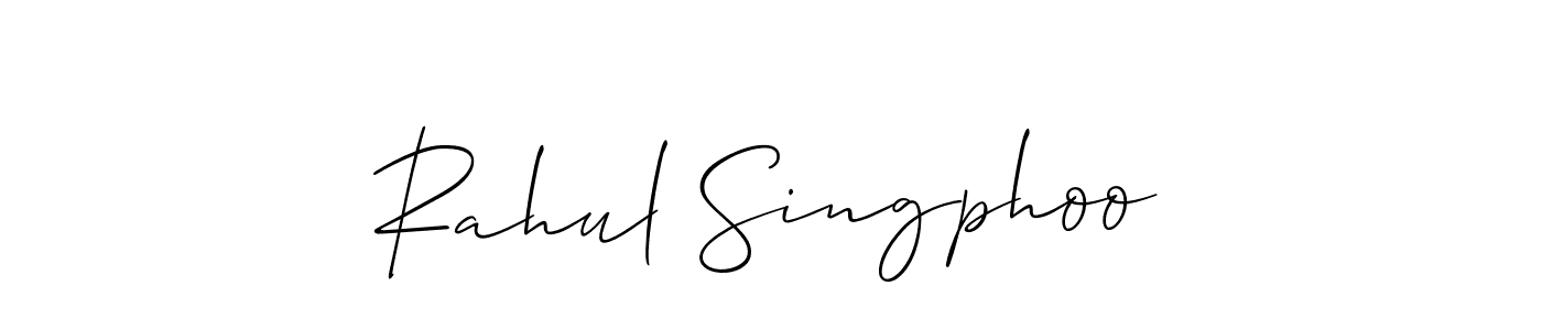 How to Draw Rahul Singphoo signature style? Allison_Script is a latest design signature styles for name Rahul Singphoo. Rahul Singphoo signature style 2 images and pictures png