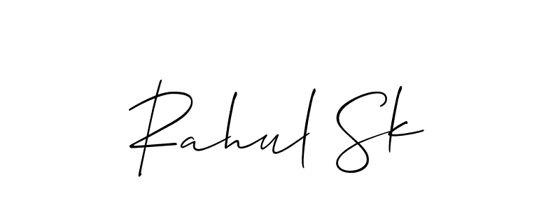 Make a short Rahul Sk signature style. Manage your documents anywhere anytime using Allison_Script. Create and add eSignatures, submit forms, share and send files easily. Rahul Sk signature style 2 images and pictures png