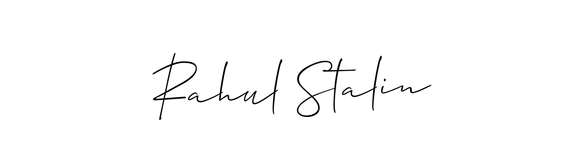 Make a short Rahul Stalin signature style. Manage your documents anywhere anytime using Allison_Script. Create and add eSignatures, submit forms, share and send files easily. Rahul Stalin signature style 2 images and pictures png