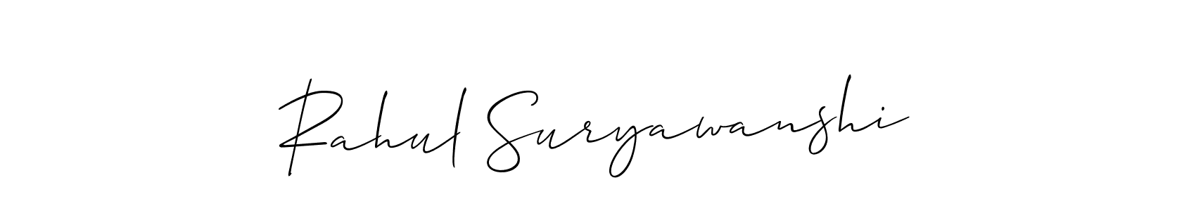 Use a signature maker to create a handwritten signature online. With this signature software, you can design (Allison_Script) your own signature for name Rahul Suryawanshi. Rahul Suryawanshi signature style 2 images and pictures png