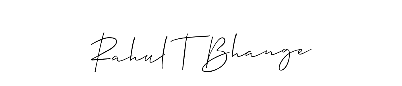 This is the best signature style for the Rahul T Bhange name. Also you like these signature font (Allison_Script). Mix name signature. Rahul T Bhange signature style 2 images and pictures png