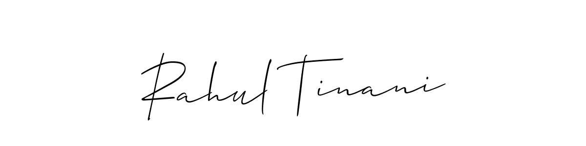 Also You can easily find your signature by using the search form. We will create Rahul Tinani name handwritten signature images for you free of cost using Allison_Script sign style. Rahul Tinani signature style 2 images and pictures png