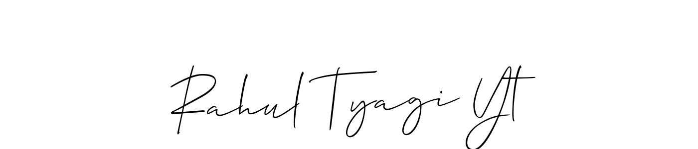 Allison_Script is a professional signature style that is perfect for those who want to add a touch of class to their signature. It is also a great choice for those who want to make their signature more unique. Get Rahul Tyagi Yt name to fancy signature for free. Rahul Tyagi Yt signature style 2 images and pictures png
