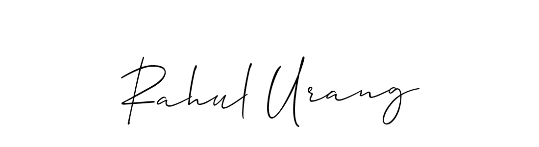 Use a signature maker to create a handwritten signature online. With this signature software, you can design (Allison_Script) your own signature for name Rahul Urang. Rahul Urang signature style 2 images and pictures png