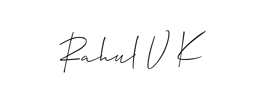Rahul V K stylish signature style. Best Handwritten Sign (Allison_Script) for my name. Handwritten Signature Collection Ideas for my name Rahul V K. Rahul V K signature style 2 images and pictures png