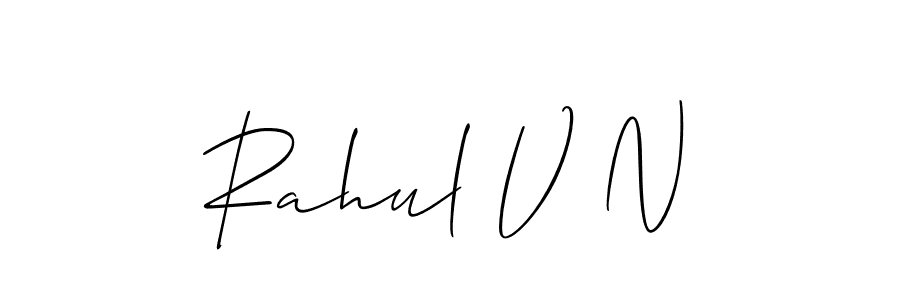 Create a beautiful signature design for name Rahul V N. With this signature (Allison_Script) fonts, you can make a handwritten signature for free. Rahul V N signature style 2 images and pictures png