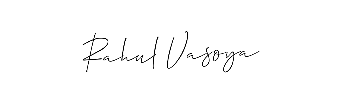 Make a short Rahul Vasoya signature style. Manage your documents anywhere anytime using Allison_Script. Create and add eSignatures, submit forms, share and send files easily. Rahul Vasoya signature style 2 images and pictures png