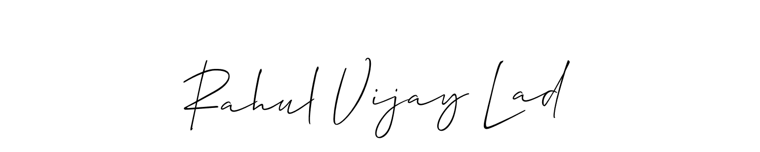 Create a beautiful signature design for name Rahul Vijay Lad. With this signature (Allison_Script) fonts, you can make a handwritten signature for free. Rahul Vijay Lad signature style 2 images and pictures png