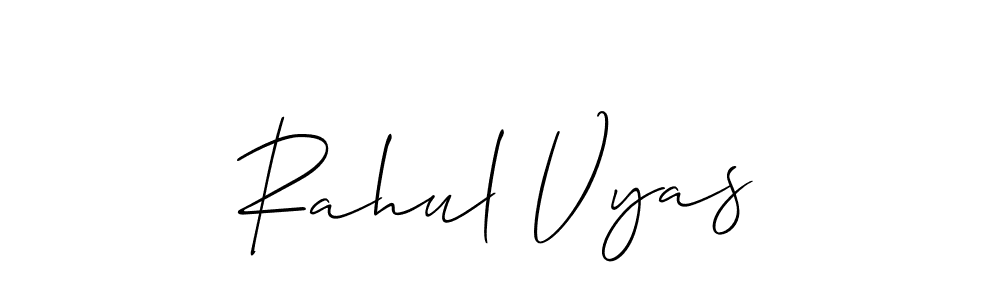 The best way (Allison_Script) to make a short signature is to pick only two or three words in your name. The name Rahul Vyas include a total of six letters. For converting this name. Rahul Vyas signature style 2 images and pictures png