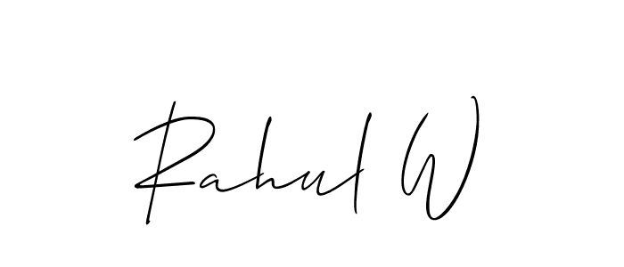 This is the best signature style for the Rahul W name. Also you like these signature font (Allison_Script). Mix name signature. Rahul W signature style 2 images and pictures png