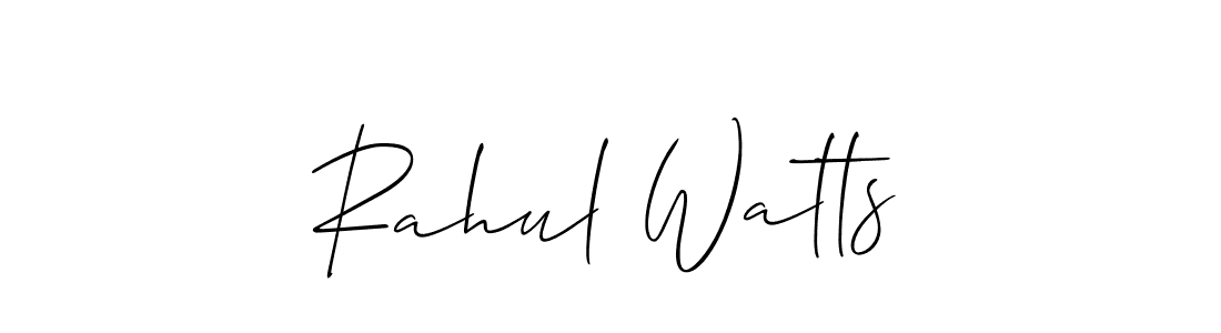 How to Draw Rahul Watts signature style? Allison_Script is a latest design signature styles for name Rahul Watts. Rahul Watts signature style 2 images and pictures png