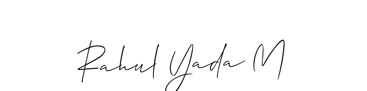 if you are searching for the best signature style for your name Rahul Yada M. so please give up your signature search. here we have designed multiple signature styles  using Allison_Script. Rahul Yada M signature style 2 images and pictures png