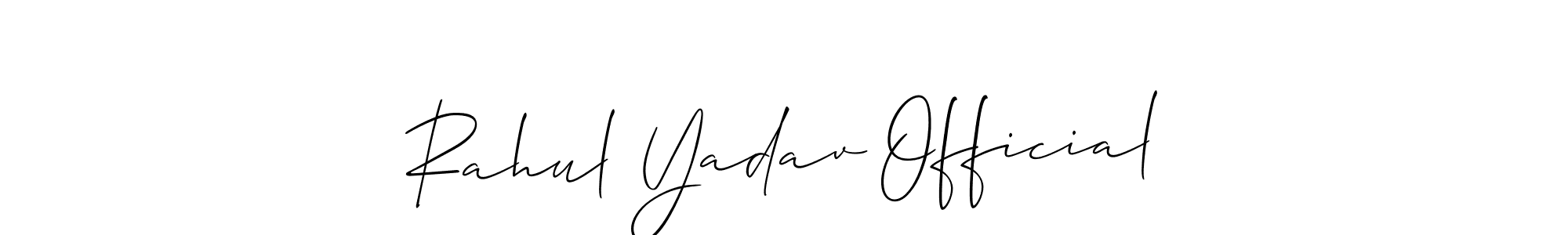 How to Draw Rahul Yadav Official signature style? Allison_Script is a latest design signature styles for name Rahul Yadav Official. Rahul Yadav Official signature style 2 images and pictures png