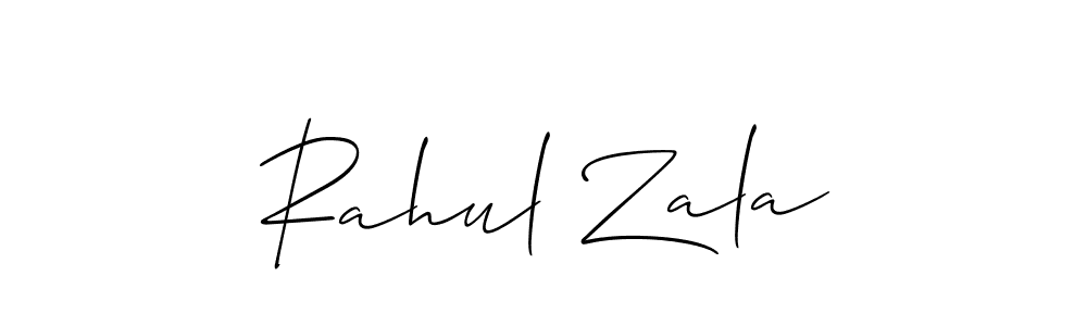 How to make Rahul Zala name signature. Use Allison_Script style for creating short signs online. This is the latest handwritten sign. Rahul Zala signature style 2 images and pictures png