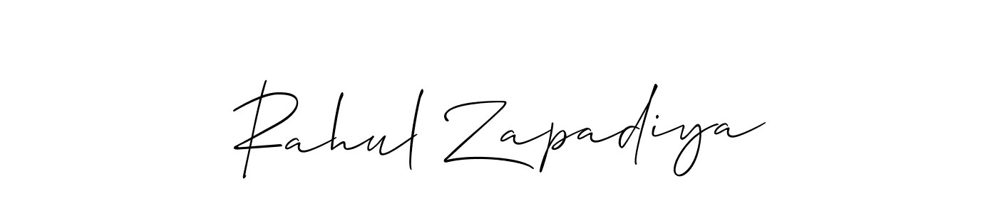 Make a short Rahul Zapadiya signature style. Manage your documents anywhere anytime using Allison_Script. Create and add eSignatures, submit forms, share and send files easily. Rahul Zapadiya signature style 2 images and pictures png