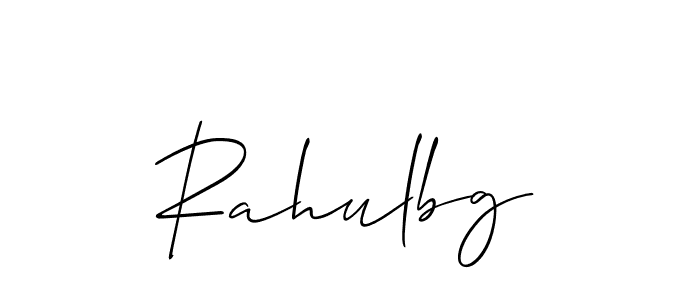 Use a signature maker to create a handwritten signature online. With this signature software, you can design (Allison_Script) your own signature for name Rahulbg. Rahulbg signature style 2 images and pictures png