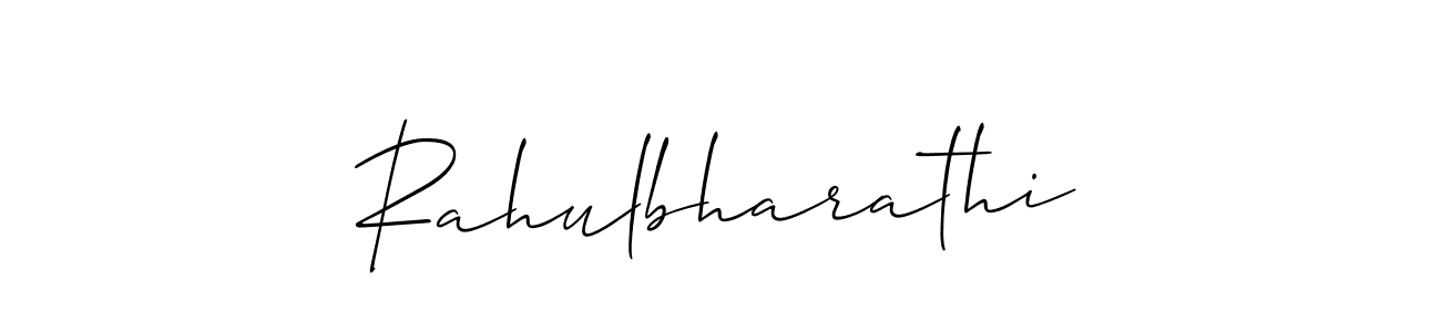 You should practise on your own different ways (Allison_Script) to write your name (Rahulbharathi) in signature. don't let someone else do it for you. Rahulbharathi signature style 2 images and pictures png