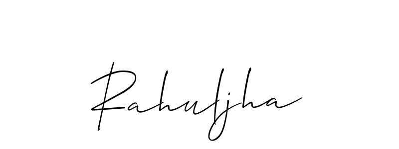 Design your own signature with our free online signature maker. With this signature software, you can create a handwritten (Allison_Script) signature for name Rahuljha. Rahuljha signature style 2 images and pictures png