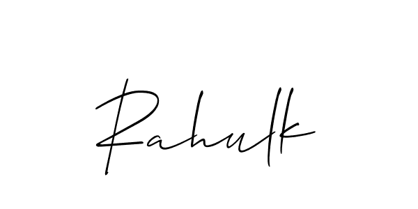 Use a signature maker to create a handwritten signature online. With this signature software, you can design (Allison_Script) your own signature for name Rahulk. Rahulk signature style 2 images and pictures png