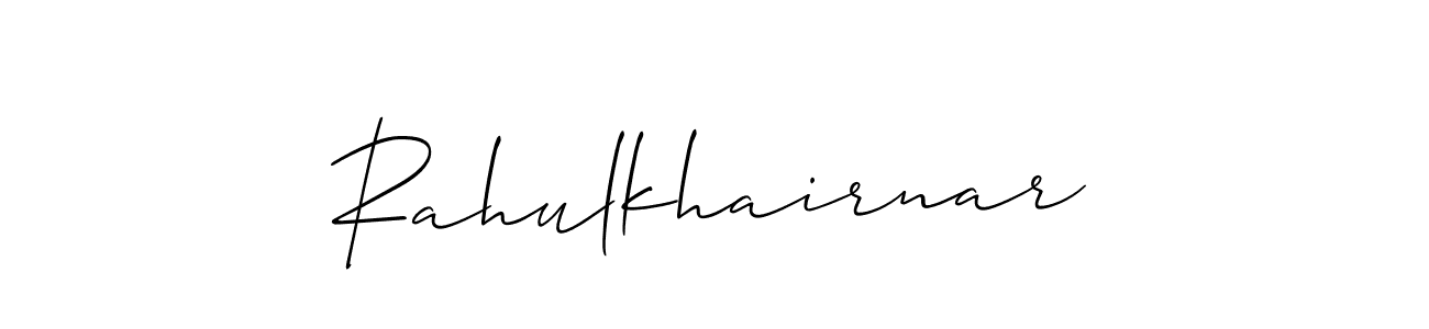 How to Draw Rahulkhairnar signature style? Allison_Script is a latest design signature styles for name Rahulkhairnar. Rahulkhairnar signature style 2 images and pictures png