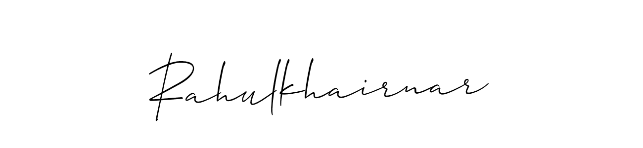 Make a beautiful signature design for name Rahulkhairnar. With this signature (Allison_Script) style, you can create a handwritten signature for free. Rahulkhairnar signature style 2 images and pictures png