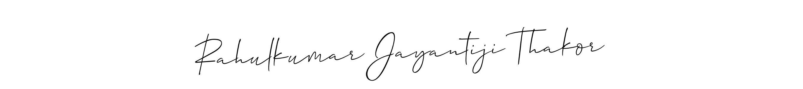 How to make Rahulkumar Jayantiji Thakor name signature. Use Allison_Script style for creating short signs online. This is the latest handwritten sign. Rahulkumar Jayantiji Thakor signature style 2 images and pictures png