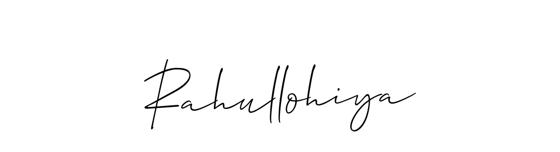 Make a beautiful signature design for name Rahullohiya. With this signature (Allison_Script) style, you can create a handwritten signature for free. Rahullohiya signature style 2 images and pictures png