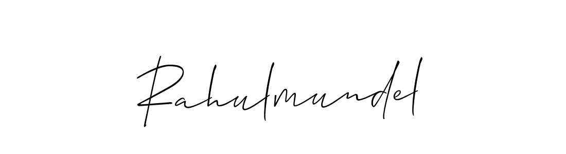 How to Draw Rahulmundel signature style? Allison_Script is a latest design signature styles for name Rahulmundel. Rahulmundel signature style 2 images and pictures png