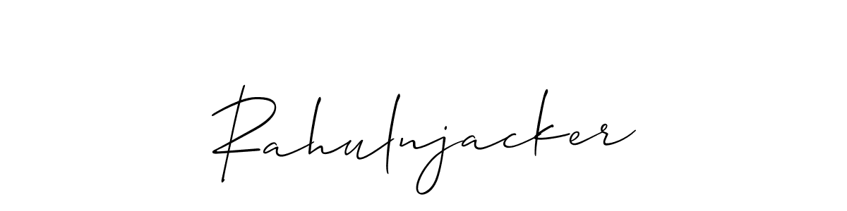 Also You can easily find your signature by using the search form. We will create Rahulnjacker name handwritten signature images for you free of cost using Allison_Script sign style. Rahulnjacker signature style 2 images and pictures png