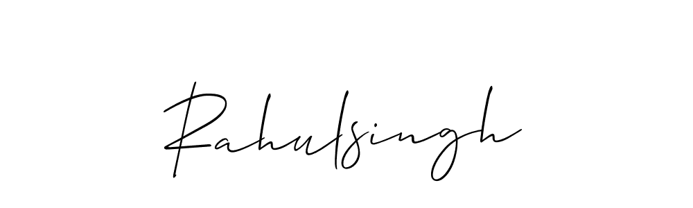 How to make Rahulsingh name signature. Use Allison_Script style for creating short signs online. This is the latest handwritten sign. Rahulsingh signature style 2 images and pictures png