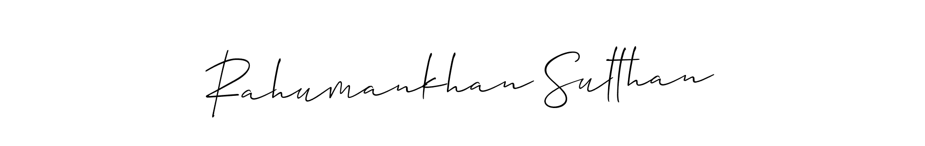 if you are searching for the best signature style for your name Rahumankhan Sulthan. so please give up your signature search. here we have designed multiple signature styles  using Allison_Script. Rahumankhan Sulthan signature style 2 images and pictures png