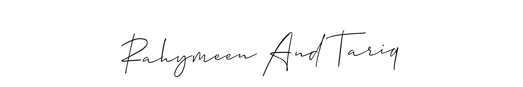 How to make Rahymeen And Tariq signature? Allison_Script is a professional autograph style. Create handwritten signature for Rahymeen And Tariq name. Rahymeen And Tariq signature style 2 images and pictures png