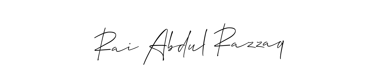 This is the best signature style for the Rai Abdul Razzaq name. Also you like these signature font (Allison_Script). Mix name signature. Rai Abdul Razzaq signature style 2 images and pictures png