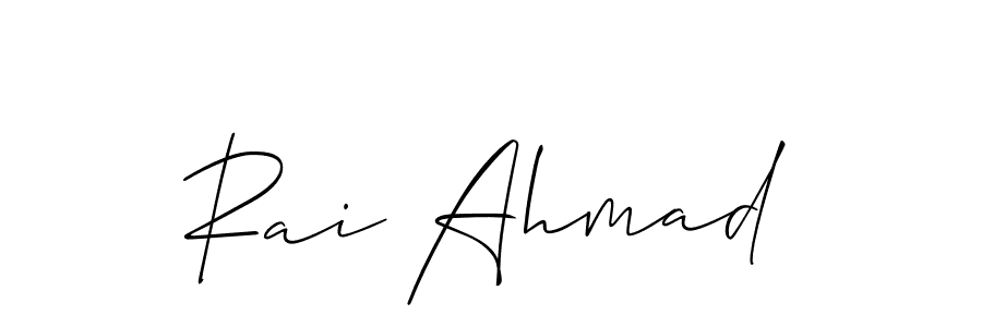 Also You can easily find your signature by using the search form. We will create Rai Ahmad name handwritten signature images for you free of cost using Allison_Script sign style. Rai Ahmad signature style 2 images and pictures png