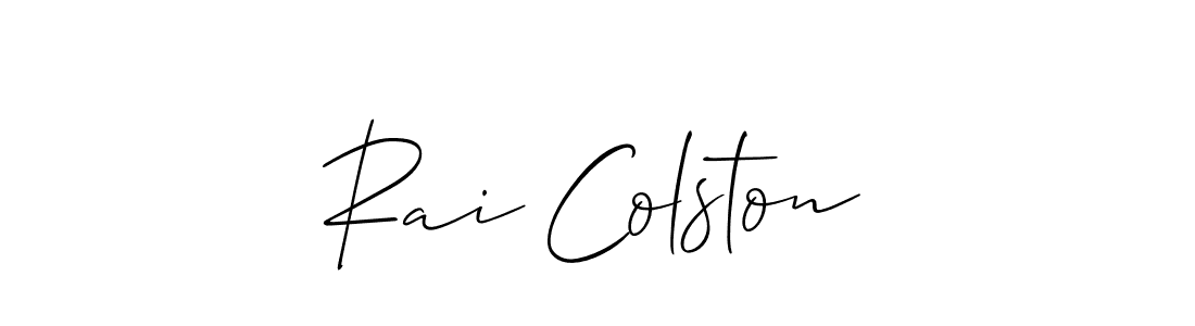 Also You can easily find your signature by using the search form. We will create Rai Colston name handwritten signature images for you free of cost using Allison_Script sign style. Rai Colston signature style 2 images and pictures png