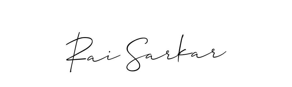 Create a beautiful signature design for name Rai Sarkar. With this signature (Allison_Script) fonts, you can make a handwritten signature for free. Rai Sarkar signature style 2 images and pictures png