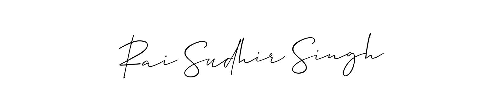 Also You can easily find your signature by using the search form. We will create Rai Sudhir Singh name handwritten signature images for you free of cost using Allison_Script sign style. Rai Sudhir Singh signature style 2 images and pictures png