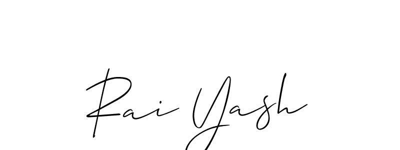 How to make Rai Yash name signature. Use Allison_Script style for creating short signs online. This is the latest handwritten sign. Rai Yash signature style 2 images and pictures png