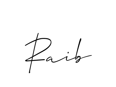 if you are searching for the best signature style for your name Raib. so please give up your signature search. here we have designed multiple signature styles  using Allison_Script. Raib signature style 2 images and pictures png