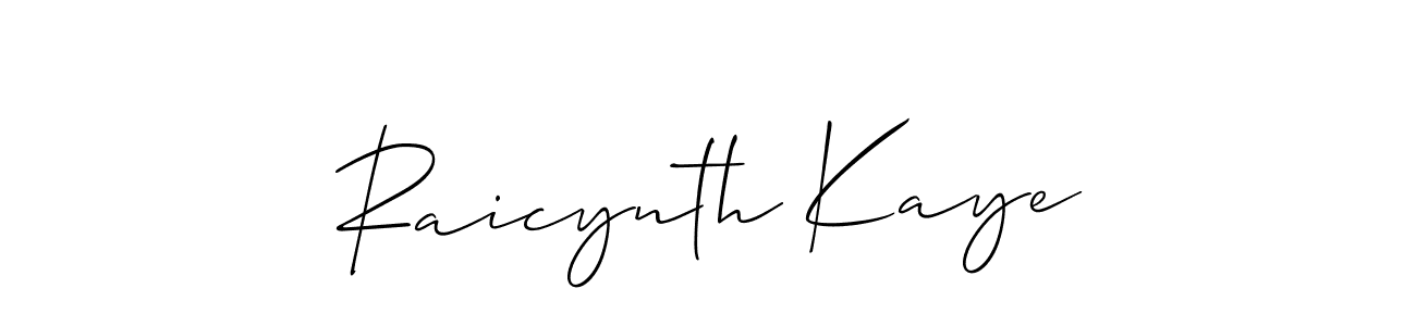 Raicynth Kaye stylish signature style. Best Handwritten Sign (Allison_Script) for my name. Handwritten Signature Collection Ideas for my name Raicynth Kaye. Raicynth Kaye signature style 2 images and pictures png